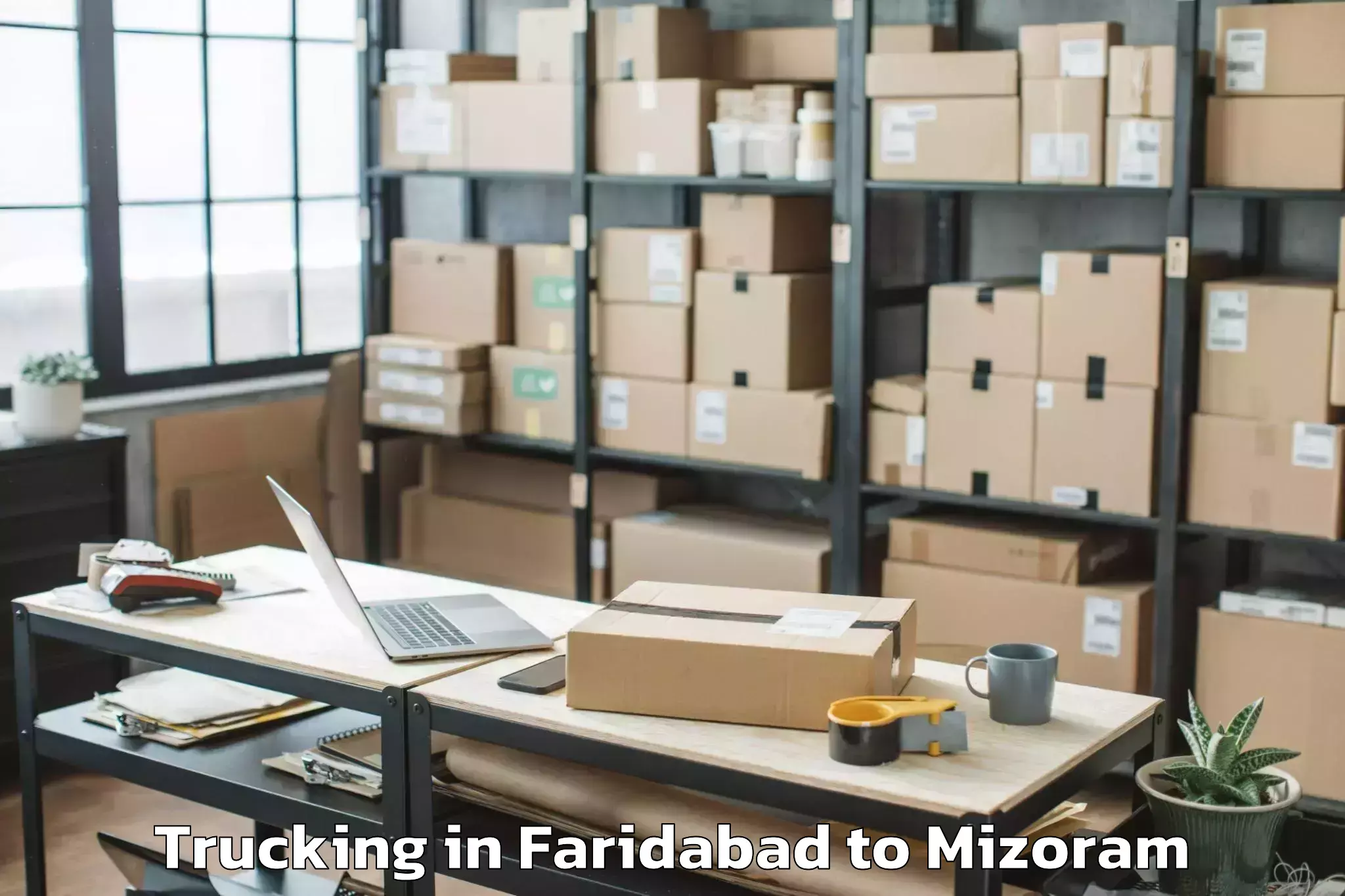 Leading Faridabad to Thenzawl Trucking Provider